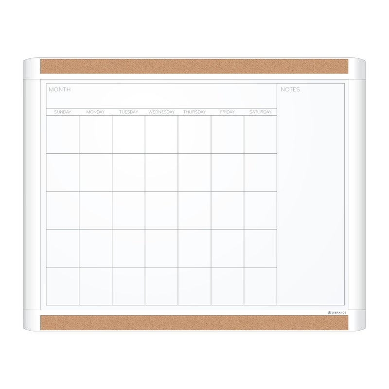 U Brands PinIt Combination Dry Erase Board White Board with White Frame, Office Supplies, Includes Marker and Magnet, 16â€ x 20â€ - Image 1